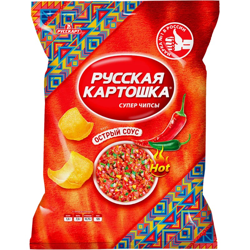 Чипсы русская картошка острый соус 105г