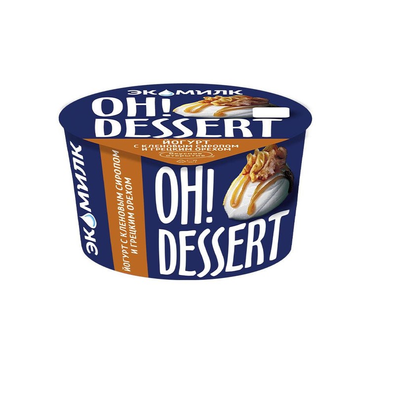 Йогурт экомилк oh!desert 4,2% кленов сироп грец орех 130г