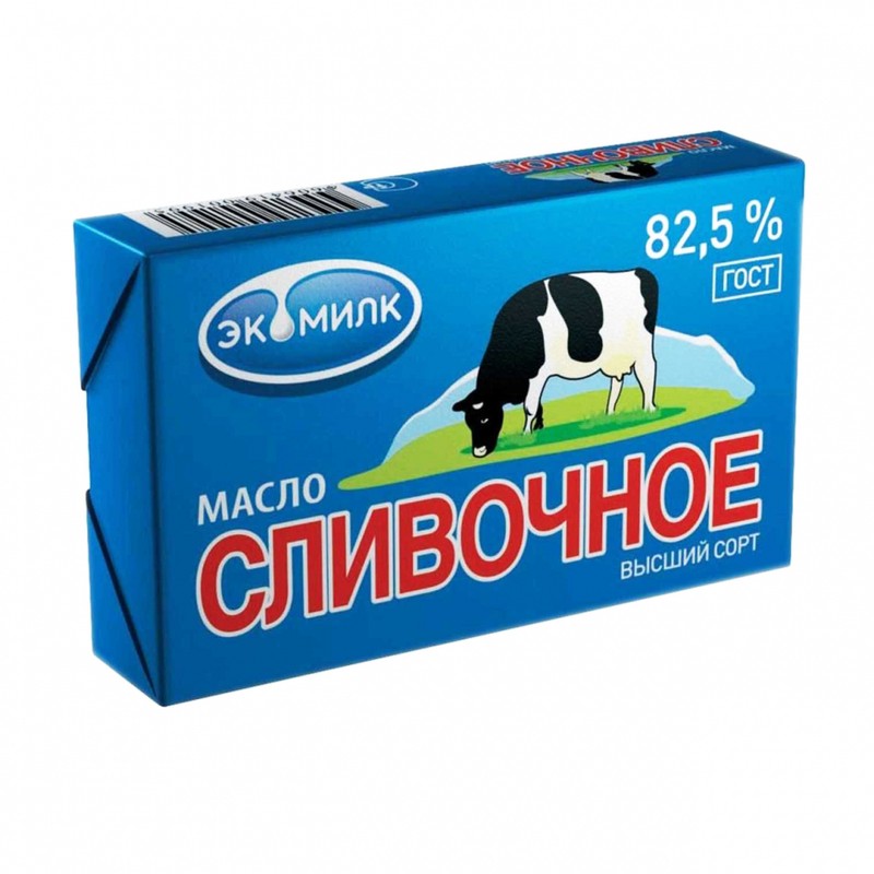 Масло экомилк сливочное 82,5% 180г