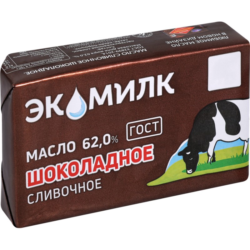 Масло экомилк шоколадное 62% 180г