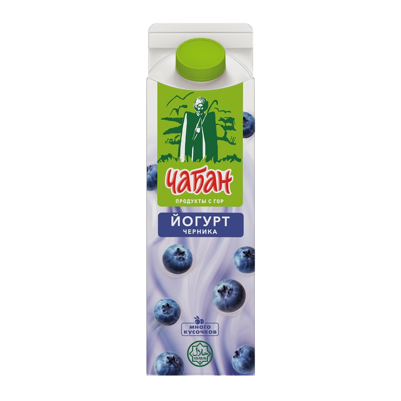 Йогурт чабан 1,6% черника 870г
