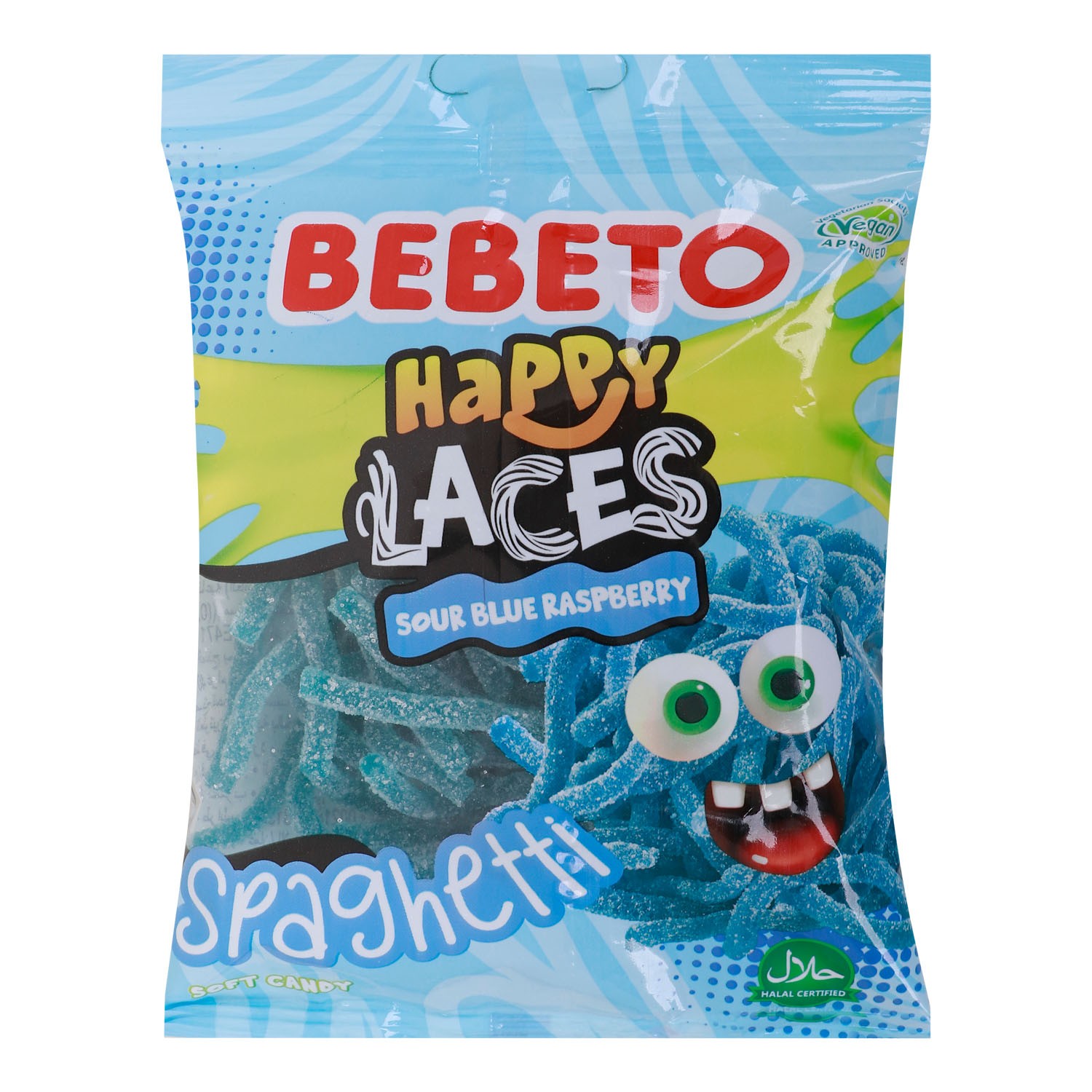 Мармелад жев бебето happy laces sour blu rasberry 80г