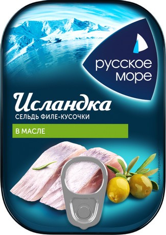 Сельдь филе кусочки исландка русское море 115г в масле ж/б