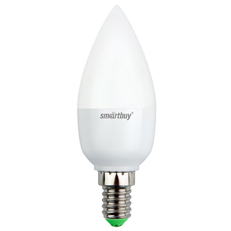 Светодиодная лампа led smartbuy свеча матовая c37-18w-6000/е14