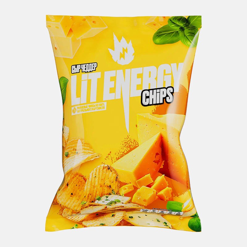 Чипсы рифленые lit energy сыр чеддер 120г