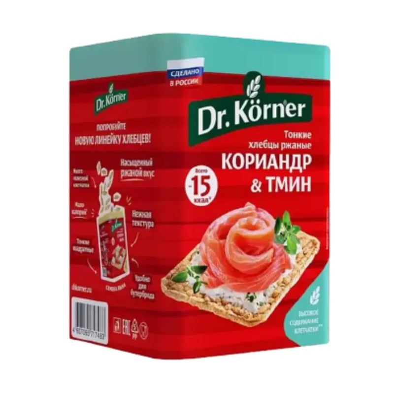 Хлебцы доктор корнер ржаные кориандр и тмин 100г
