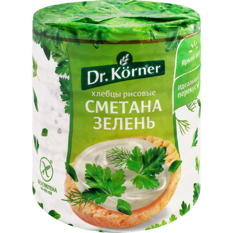 Хлебцы доктор корнер рисовые со сметаной и зеленью 80г