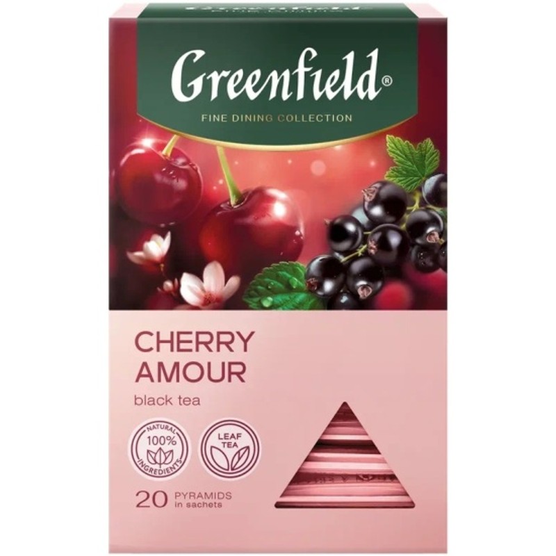 Чай гринфилд cherry amour 20шт пирамидки