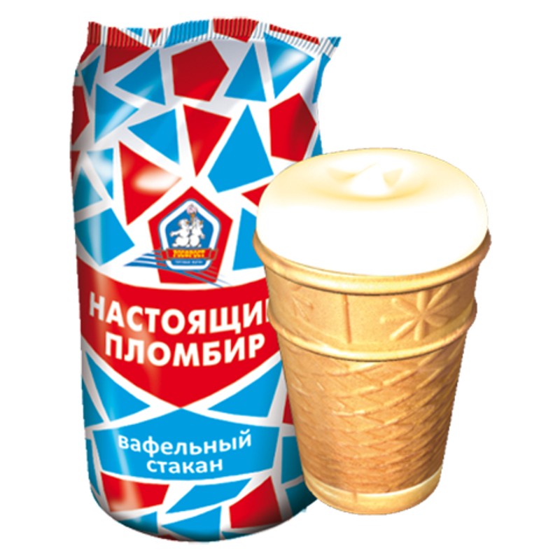Мороженое росфрост настоящий пломбир 80г стакан