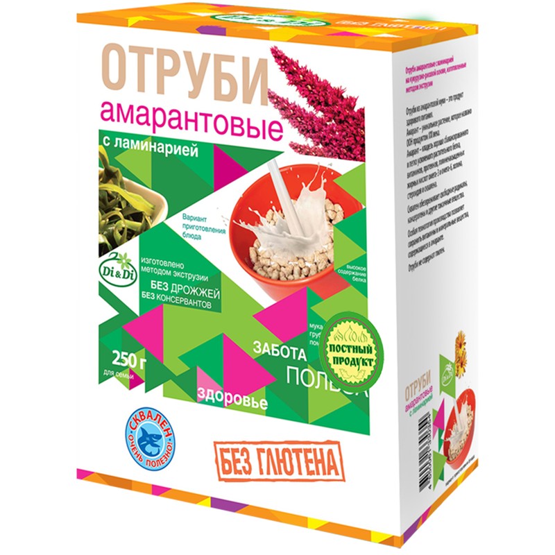 Отруби амарантовые без глютена di$di с ламинарией 250г