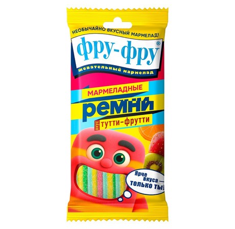 Мармелад жеват фру-фру тутти фрутти кислые ремни 80г