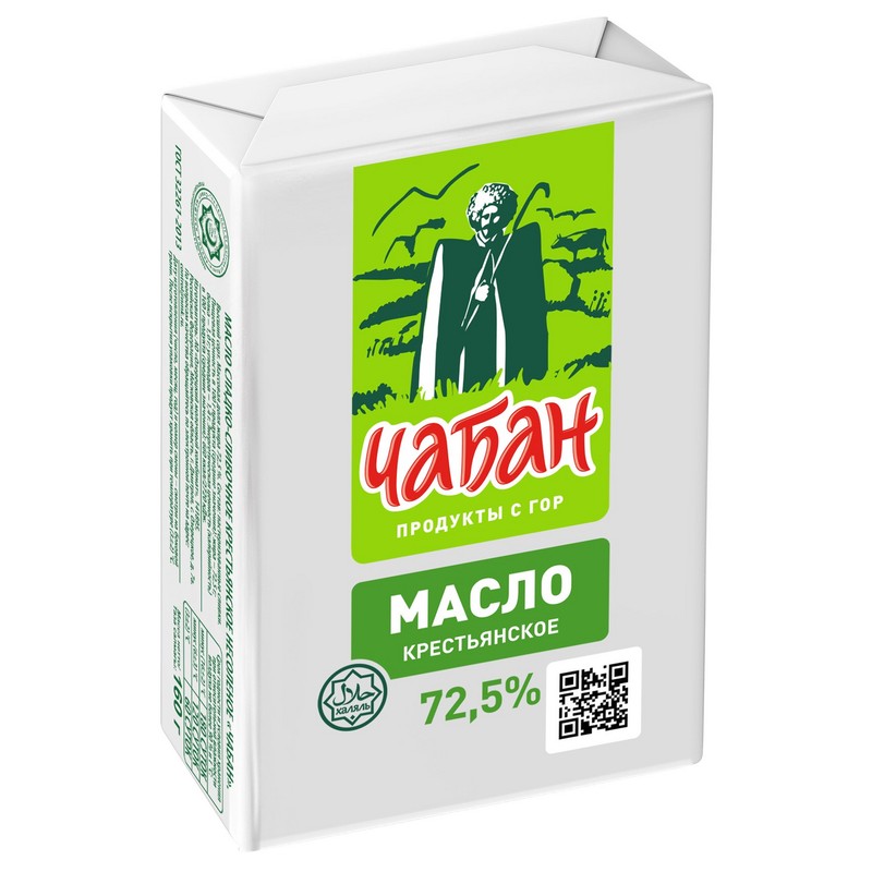 Масло сливоч чабан 72,5% 160г