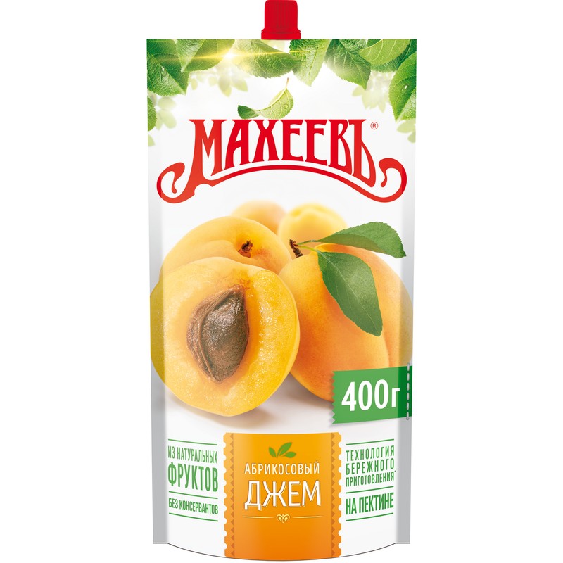 Джем махеев абрикос 400г дой пак