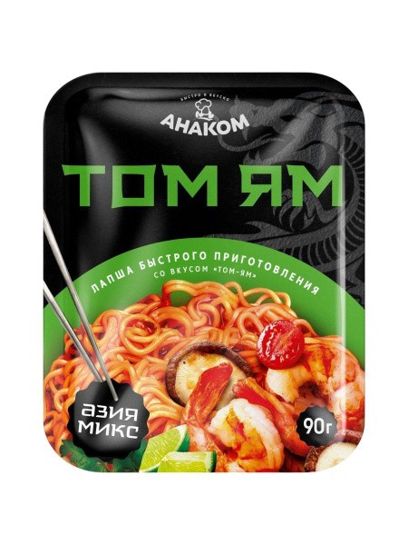 Лапша б/п анаком со вкусом том ям 90г лоток