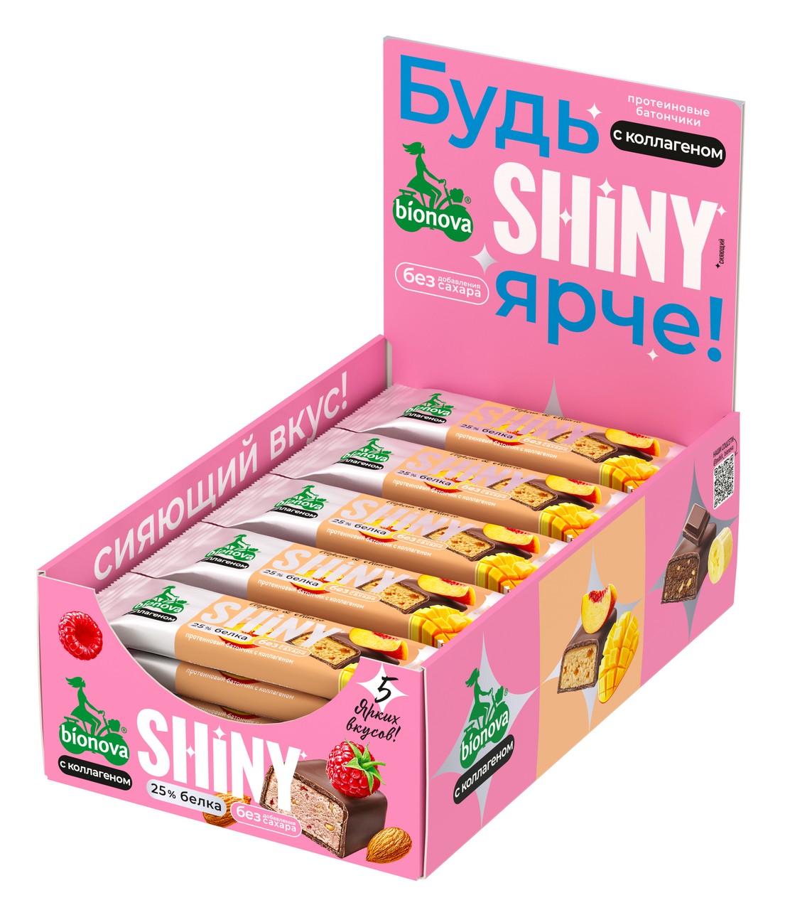 Батончик протеиновый бианова shiny персик манго 40г