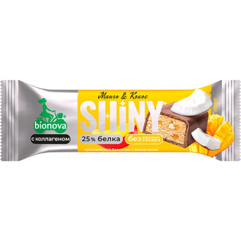 Батончик протеиновый бианова shiny манго кокос 40г