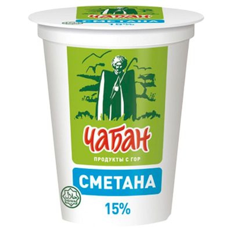 Сметана чабан 15% 400г