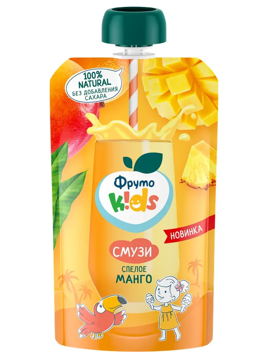 Десерт фруто кидс спелое манго смузи 130г д/п