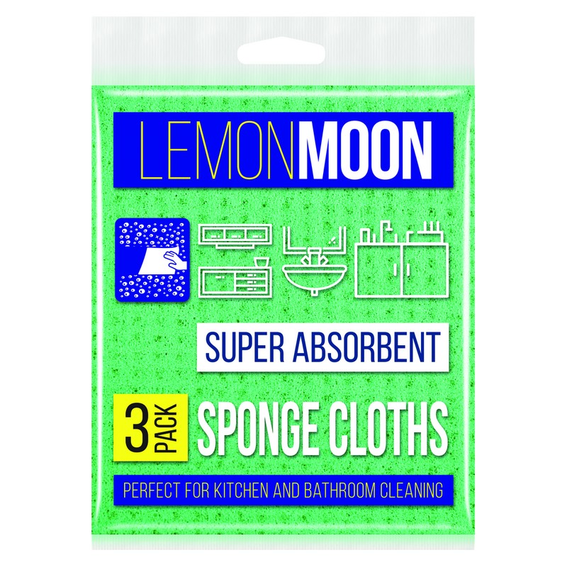 Салфетки губчатые 15*18см lemon moon аквафибра 3шт