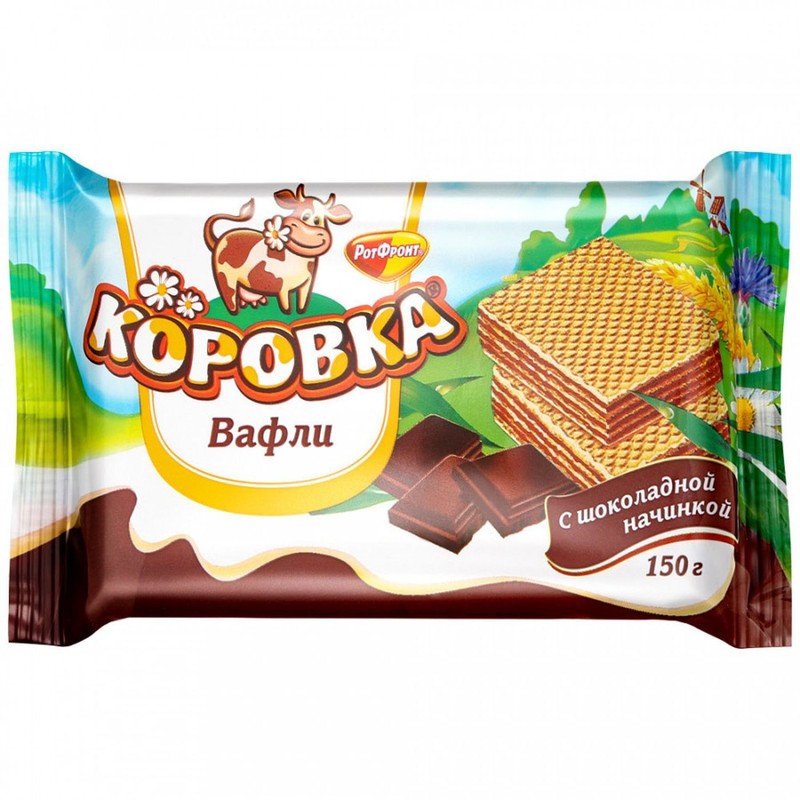 Вафли коровка шок начинкой 150г
