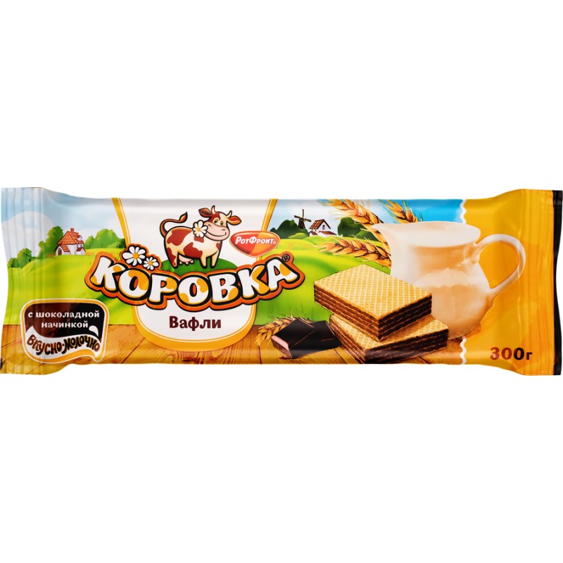 Вафли коровка шок начинкой 300г