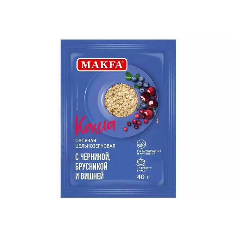Каша овсяная макфа 40 г черника/брусника/вишня
