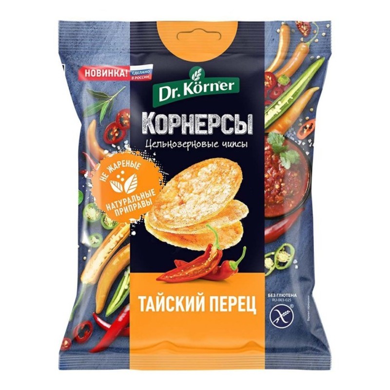 Продукт хрустящ зерновой доктор кернер корнерсы тайский перец 40г