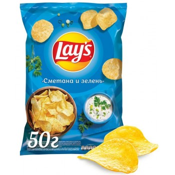 Чипсы лейс сметана зелень 50 г