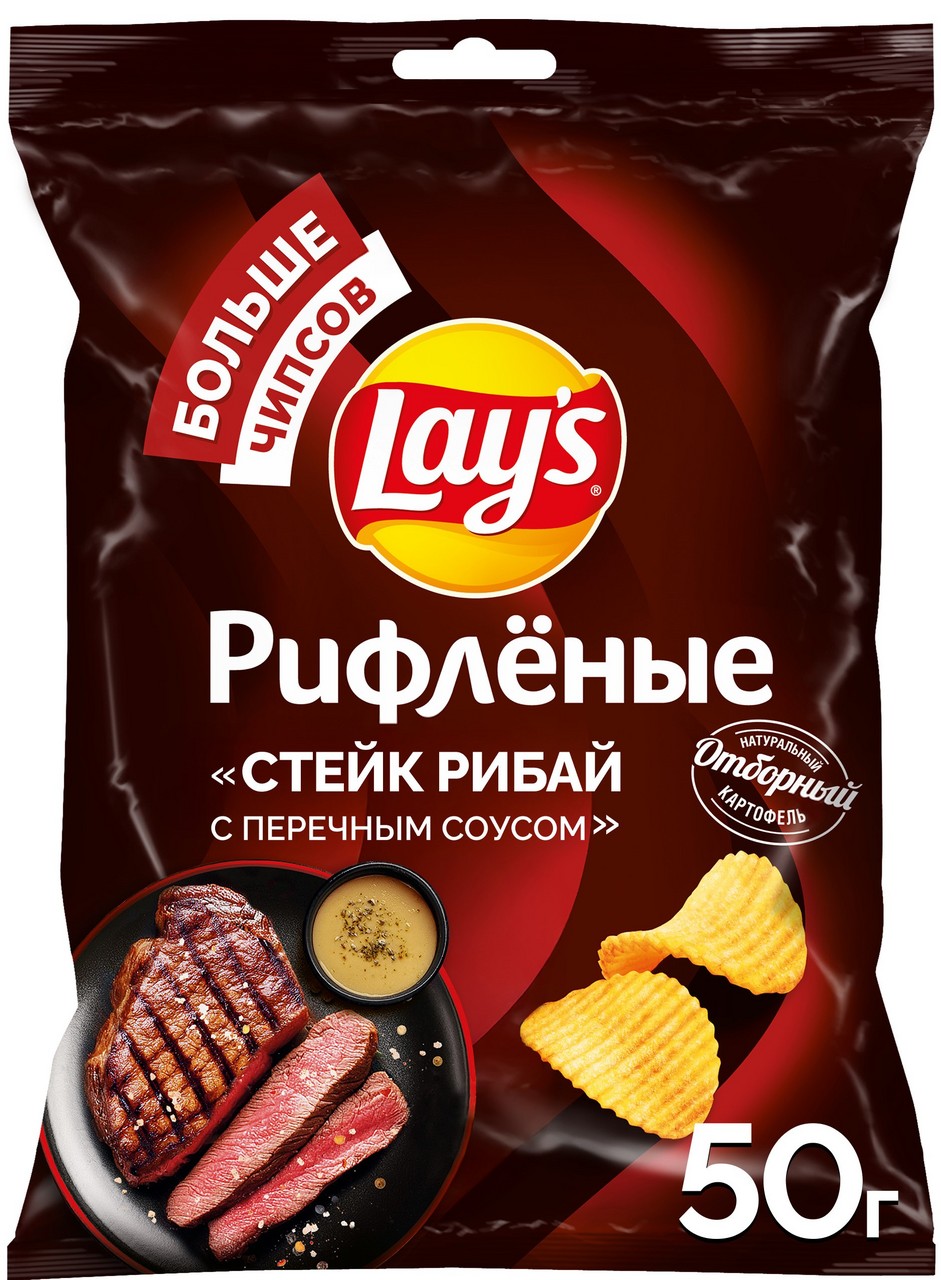 Чипсы лейс рифл стейк рибай 50 г