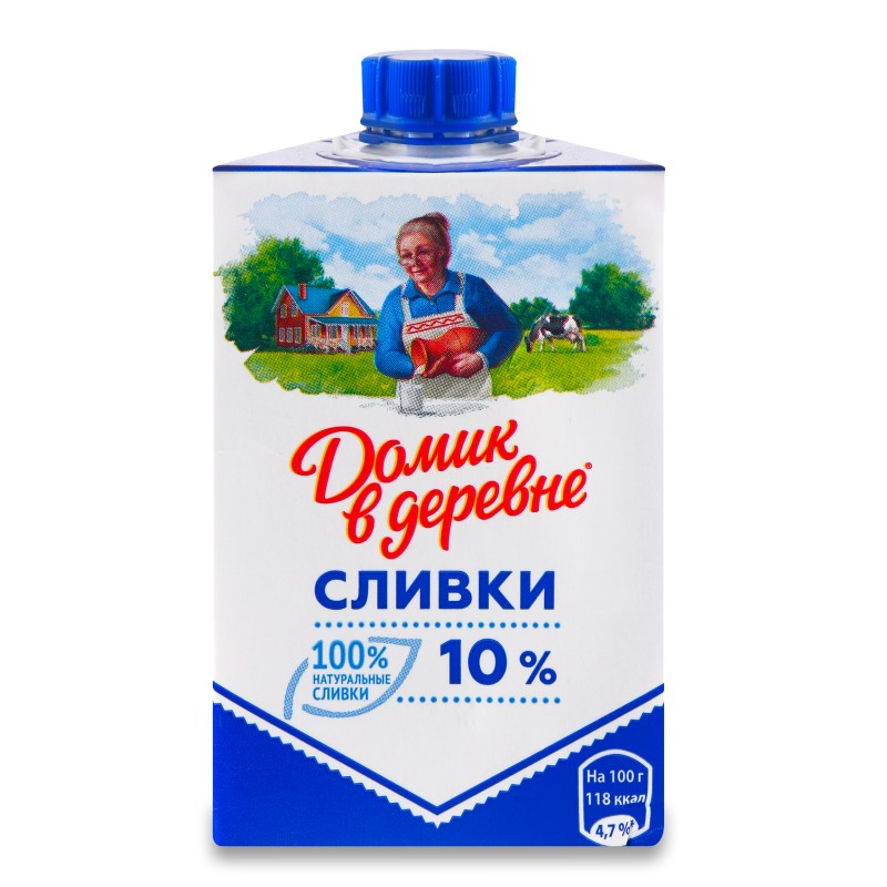 Сливки домик в деревне 10% 200г