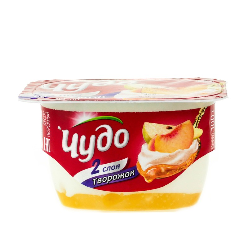 Творожок чудо 100г персик-груша