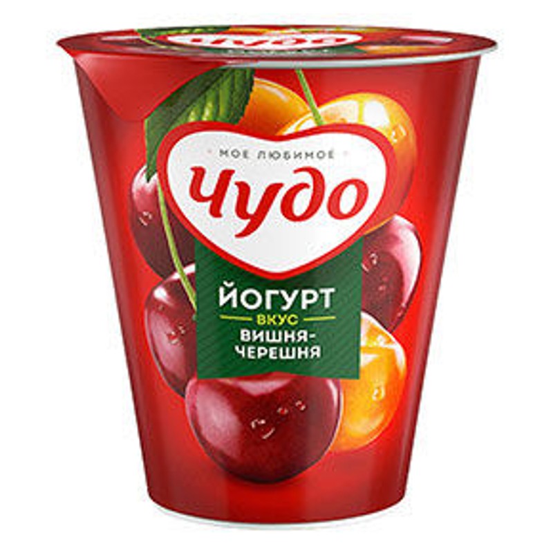 Йогурт чудо вишня черешня моностакан 290гр