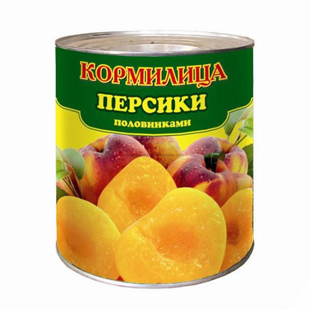 Персики кормилица половинки в сиропе 850мл ж/б