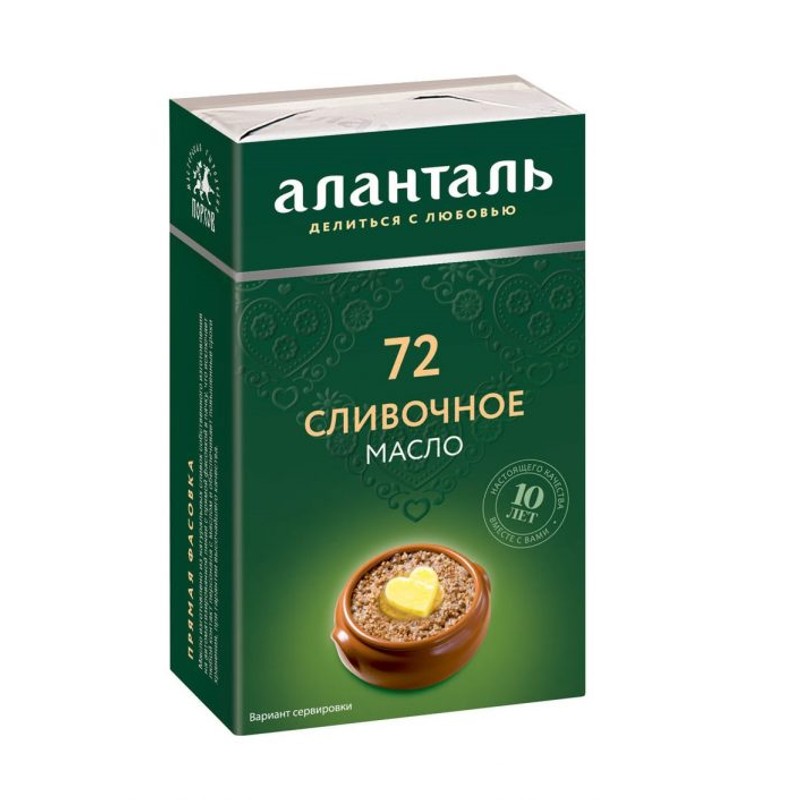 Масло сливоч аланталь безлактозное 72,5% 180г