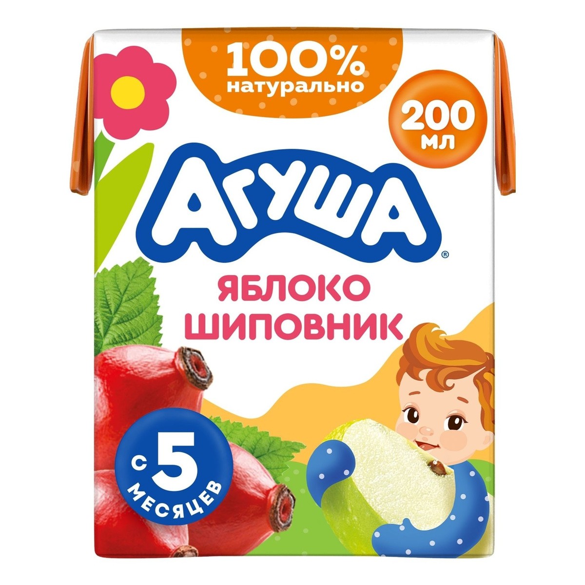 Сок агуша 200 мл яблоко/шиповник осветл