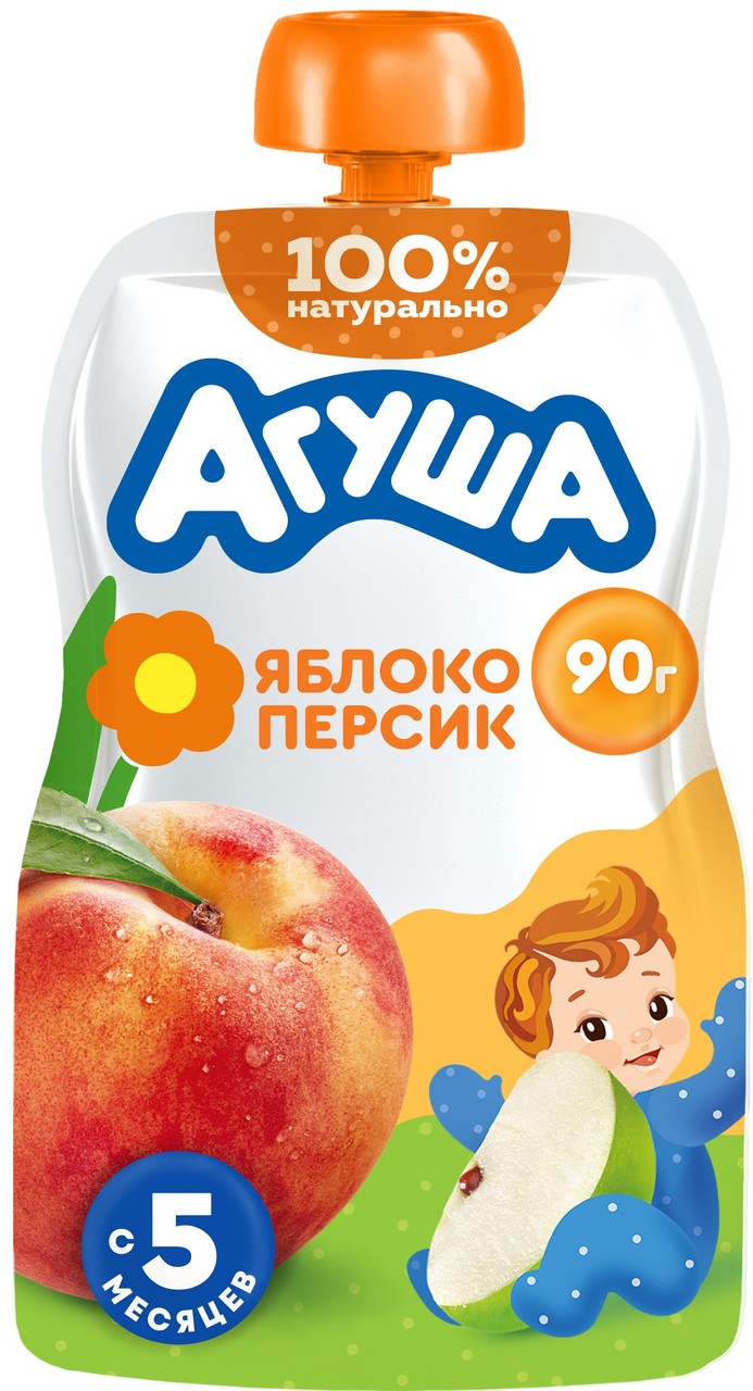 Пюре агуша яблоко/персик 90г