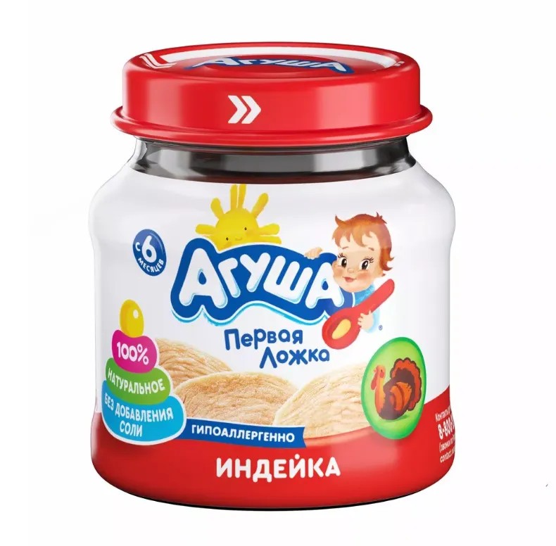 Пюре мясное агуша 80 г индейка с/б