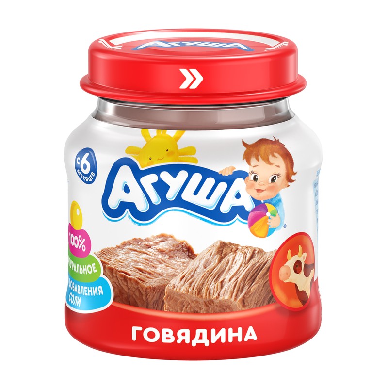 Пюре мясное агуша 80 г говядина с/б