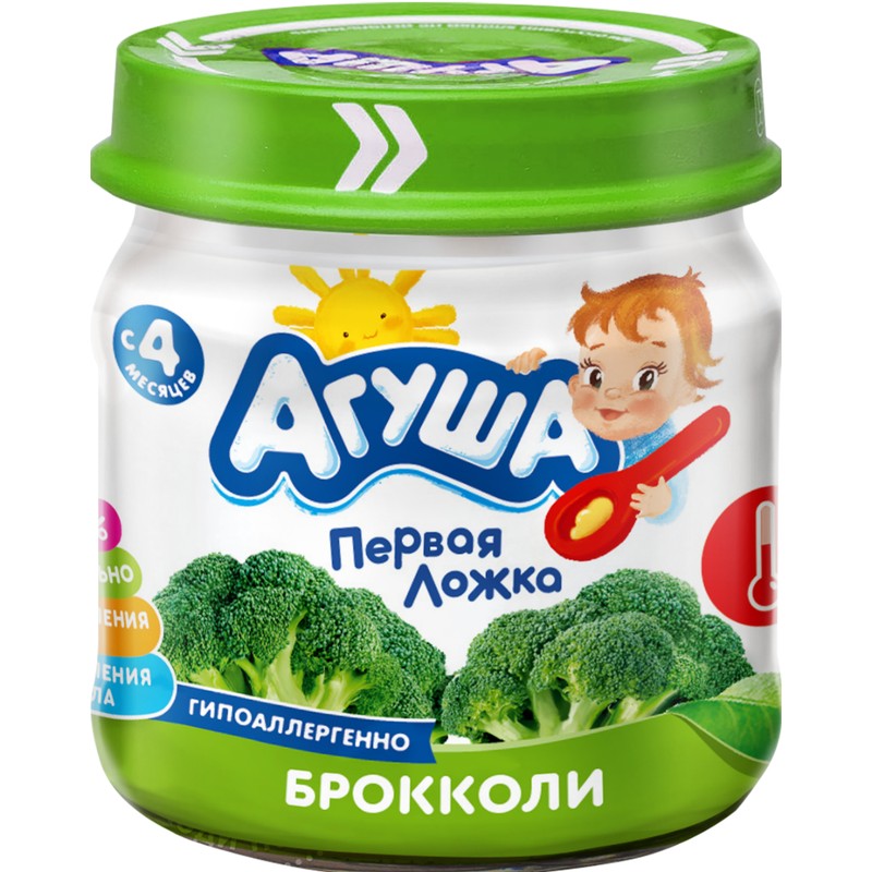 Пюре овощное агуша 80 г броколли ассорти с/б
