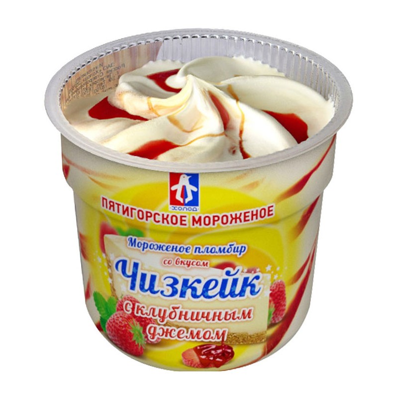 Морож. Чизкейк с клубнич. джемом 200 гр Пятиг.
