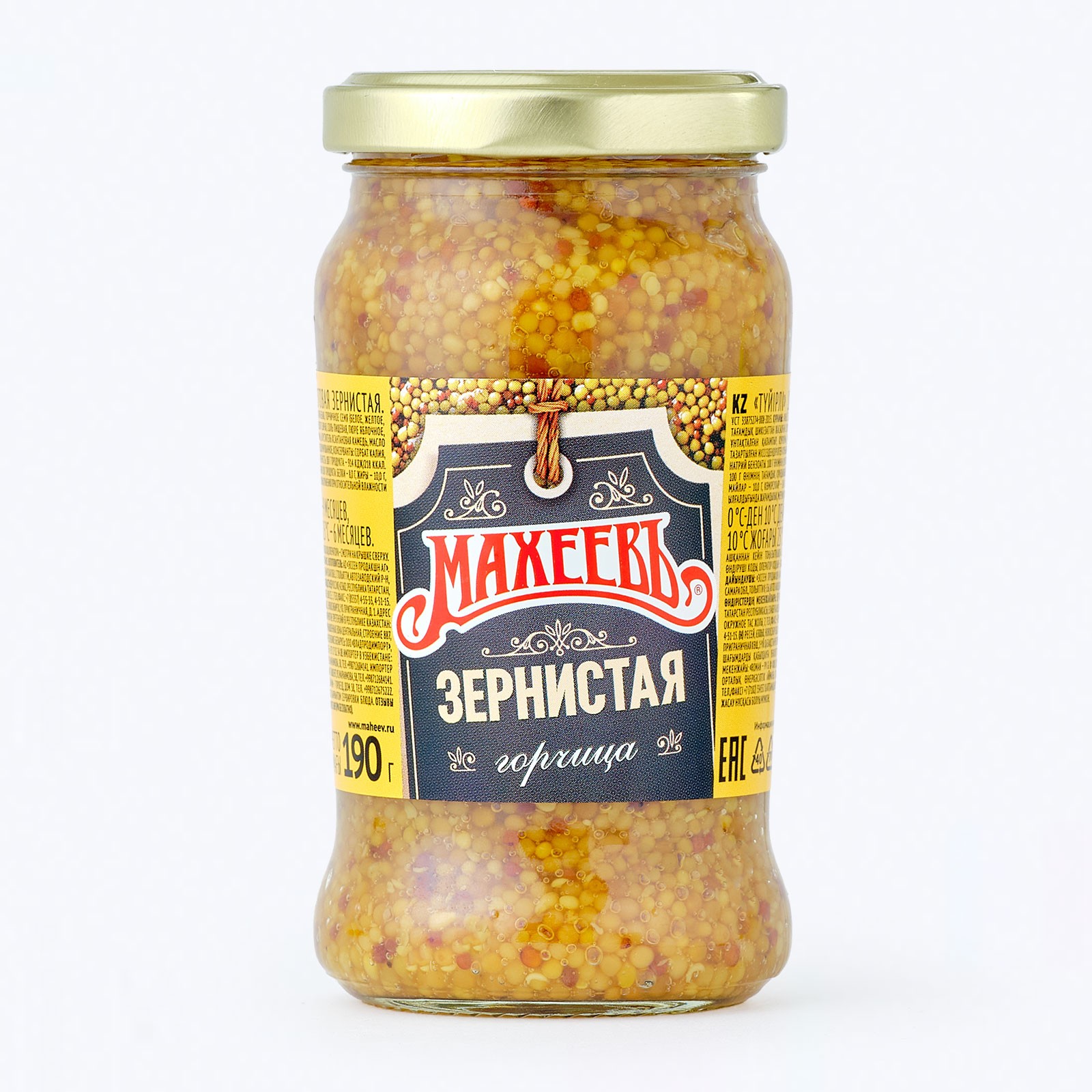 Горчица махеевъ 190г зернистая
