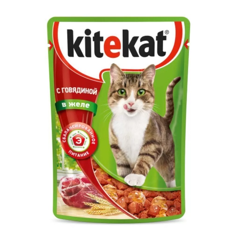 KiteKat пауч говяд в желе 28*85 г