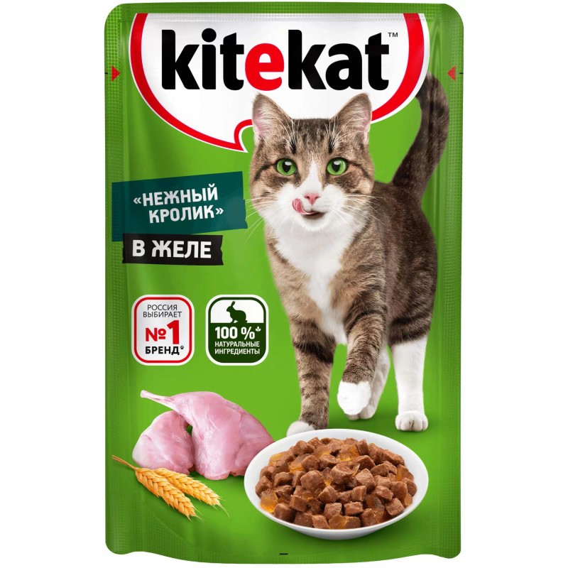 Корм д/кошек китекет 85г кролик в желе